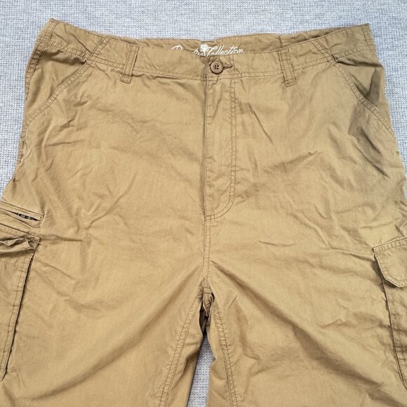 Paradise Collection Mens Cargo Shorts Khaki Canvas Utility Work Pocket Size 42 - Picture 5 of 15